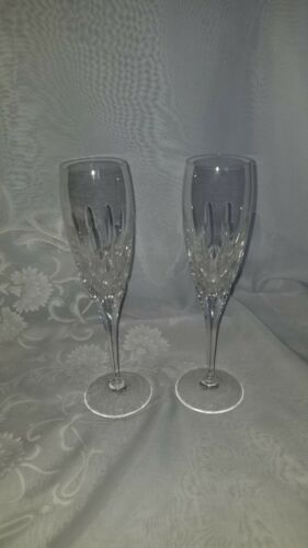 1 PAIR WATERFORD CRYSTAL NOCTURNE  ECLIPSE CHAMPAGNE  FLUTES (NO BOX)
