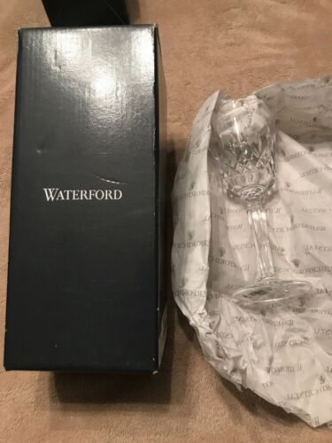 New In Original Box Waterford Lismore 7 3/8” Tall Claret Crystal Wine Glass