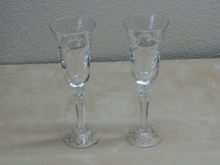Waterford Michael Aram Crystal Garland Romance Champagne Flutes (2)