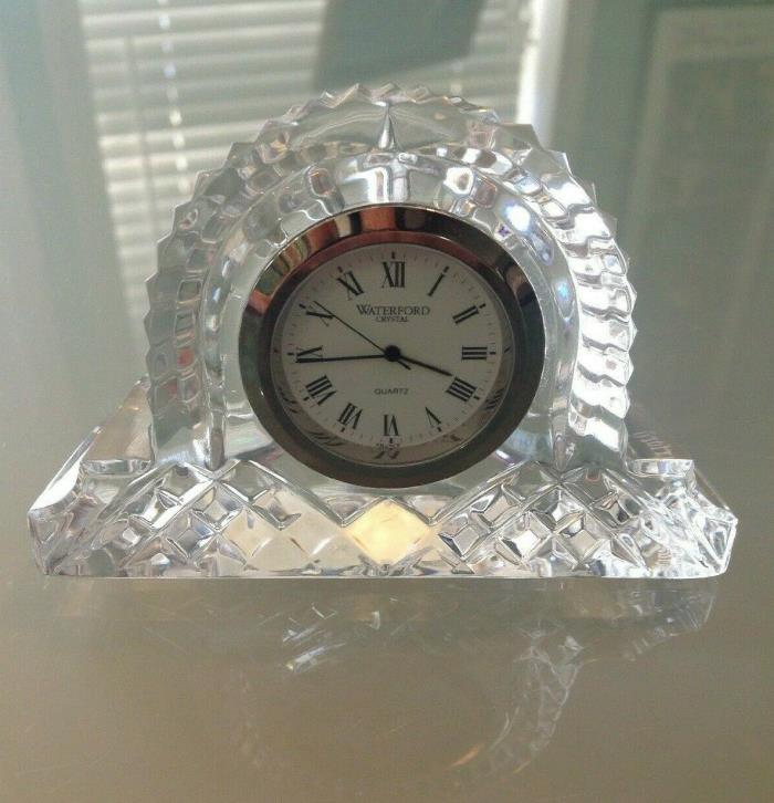 Waterford Ireland Lead Crystal Lismore Cottage Mantle Desk Rare Clock France