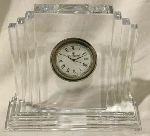 Waterford Crystal Metropolitan Desk Clock Art Deco