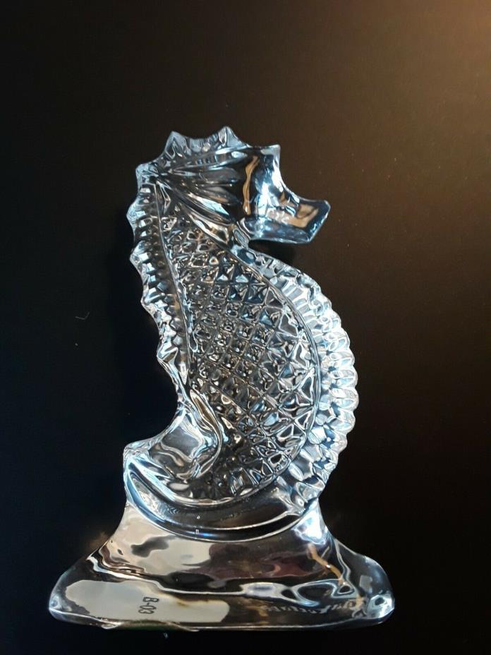 Pristine Waterford Crystal Seahorse Figurine 2 1/2