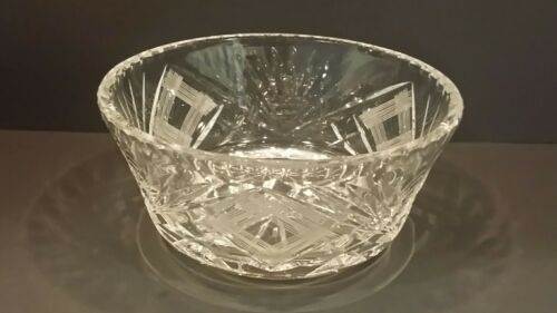 Vintage Cut Crystal Bowl With Fans & Hatch - EXCELLENT, UNKNOWN MAKER