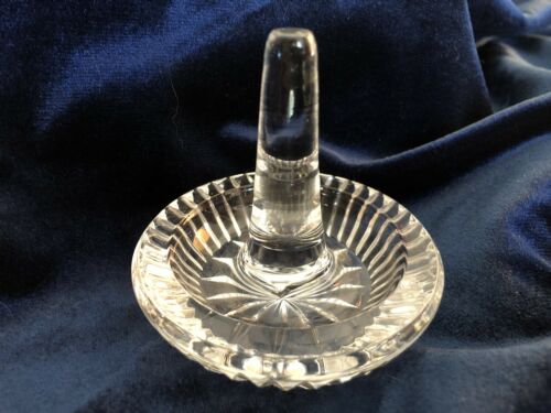 WATERFORD CRYSTAL ROUND VERTICAL CUT RING JEWELRY  HOLDER DISH
