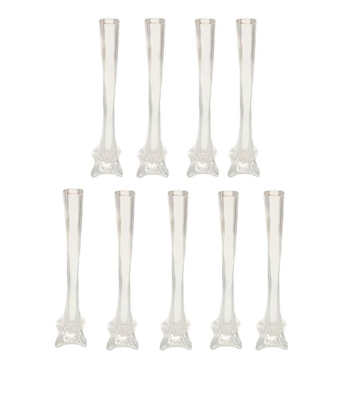 9 pk - Clear Glass Tapered Bud Vases, 14 in. - Wedding Centerpieces