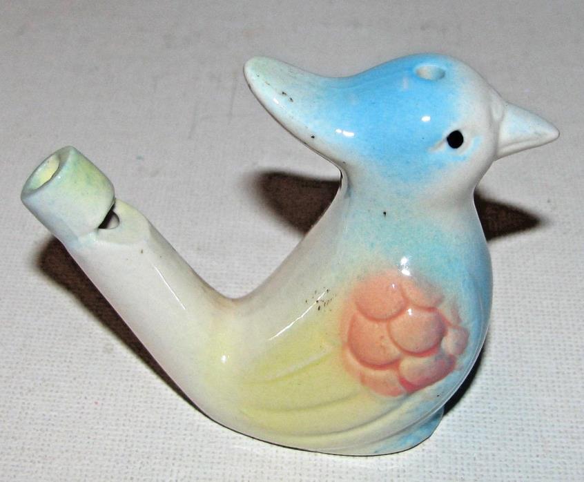 Vintage American Bisque Pottery Bird Whistle Working Condition