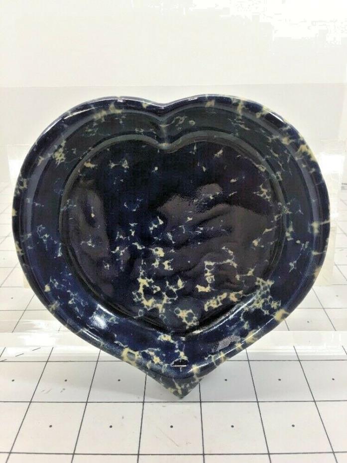 Vintage Bennington Vermont Potters 1948 Blue Heart Shaped Dish 5” DG Pottery