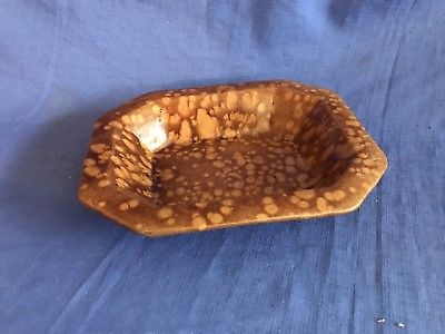 Antique Bennington Pottery Rockingham Spatterware Yellowware Rectangular Bowl