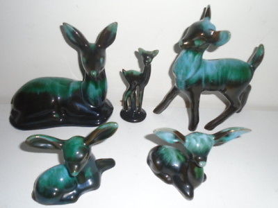BMP BLUE MOUNTAIN POTTERY  DOE C DOE  GROUP  RARE FAWN & STAG   FACTORY 1RSTS