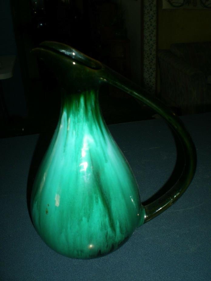 Blue Mountain Pottery Vase Pitcher Green Black 7