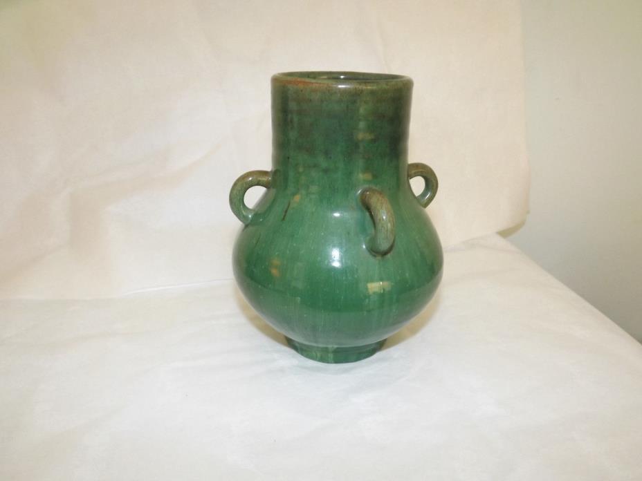 Newcomb College Pottery Joseph Meyer with 4 Handles Green