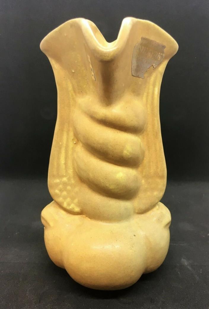 Vintage NILOAK 1940s Winged WWII Victory Art Pottery Twist Vase with Label