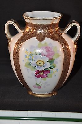 Beautiful Antique HAND PAINTED NIPPON Floral Vase