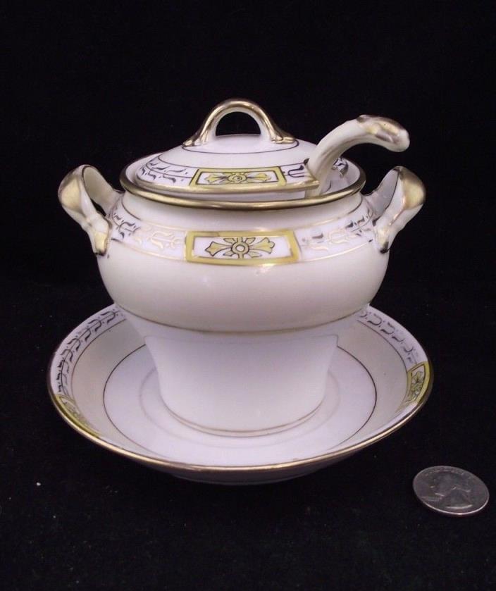 NIPPON JAM MUSTARD POT WITH SPOON / LADLE AND UNDERPLATE NOT ATTACHED