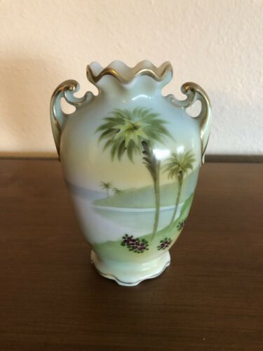 Vintage Nippon Palm Tree Vase