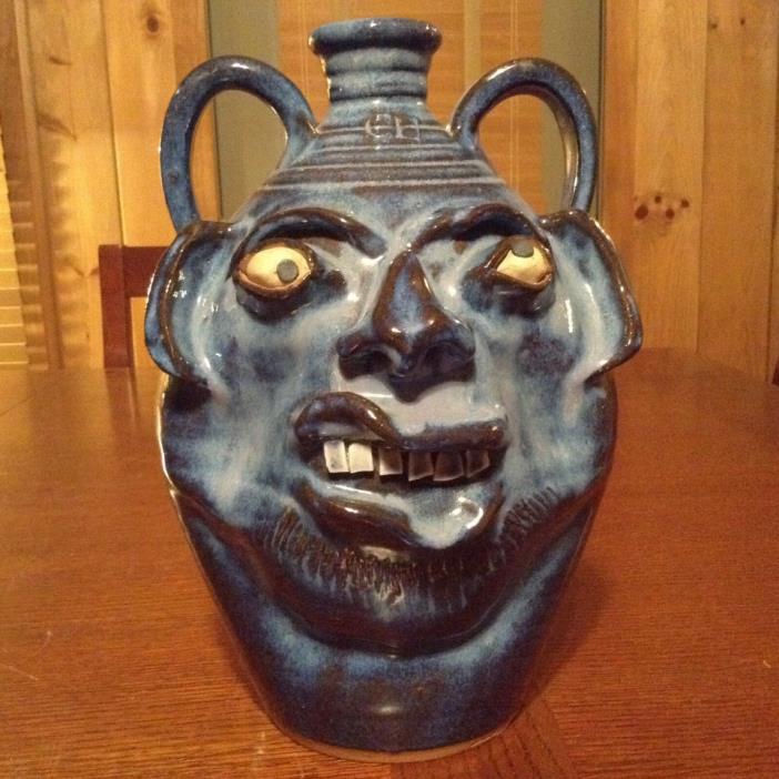 Charles Lisk RARE EARLY Blue!!(rare) Face Jug 12