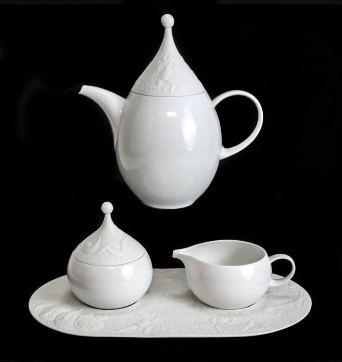 Rosenthal Studio Tea Service Set in Magic Flute White by Bjorn Wiinblad