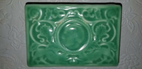 1929 Rockwood Green Glazed Pottery Trinket Box Rare