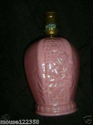 Vintage Pottery Lamp Pink w design Disney