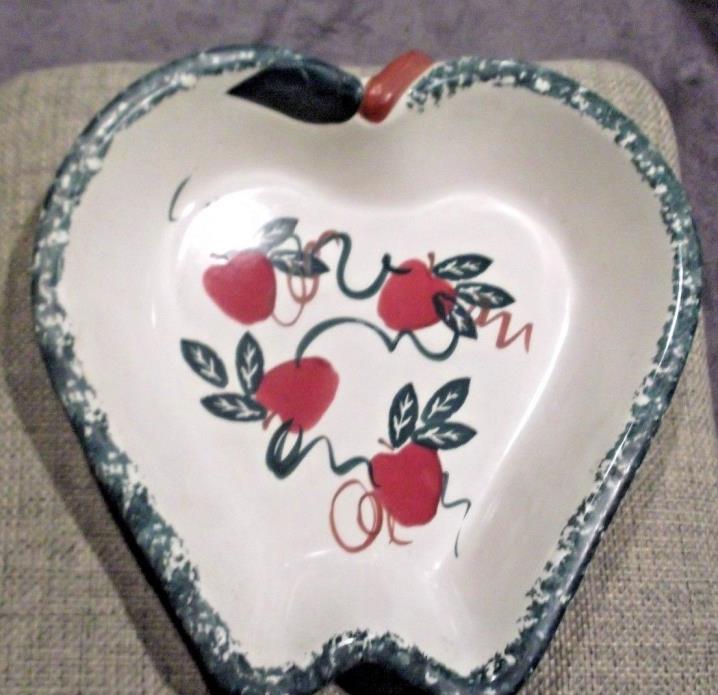 Chaparral Pottery Apple Shaped Stoneware Dish
