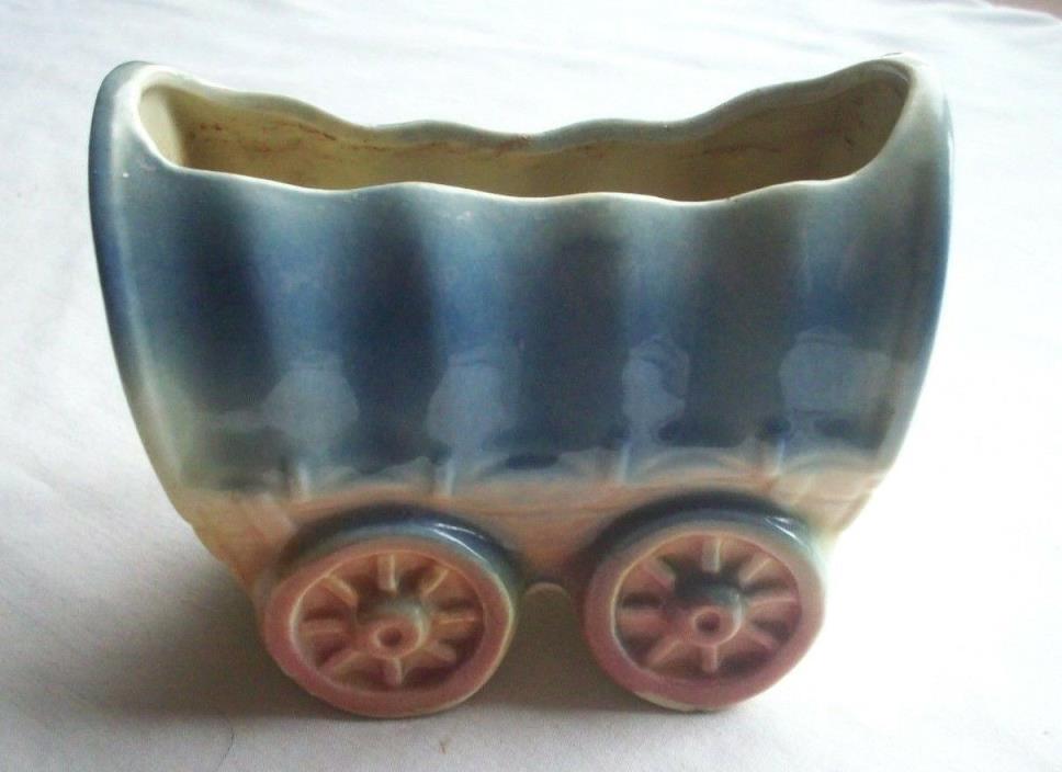 ANTIQUE MULTI COLORED COVERED WAGON PLANTER