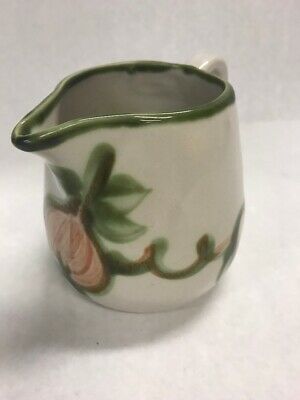 Pottery Pitcher Vintage  Hand made unmarked container urn 4.5 tall marked J ??