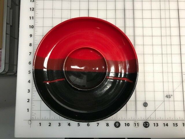 Handmade Pottery ~ Platter / Chips and Dip Plate / Veggie Tray /Black/Red/Dish