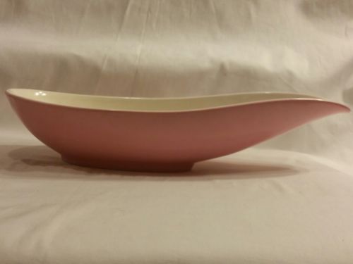Vintage Mid Century Hull Pink/White Footed Art Pottery Console Planter USA 151