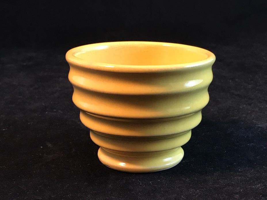 Sweet Small Vintage Bright Yellow Beehive Honey Pot Pottery Bowl - Horizontal Ri