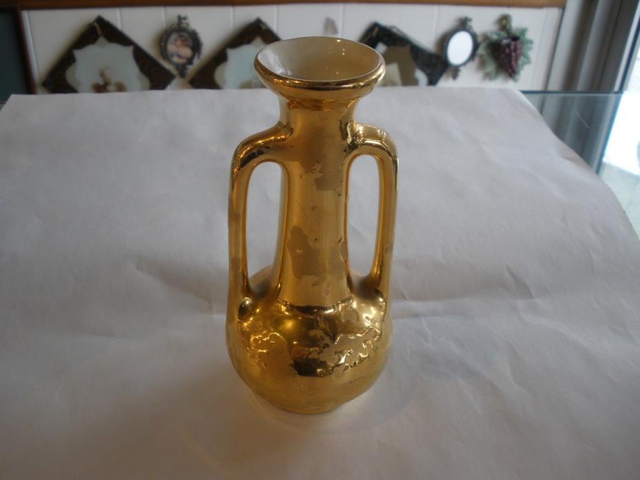 Pioneer Pottery 22k  Weeping Gold Vase