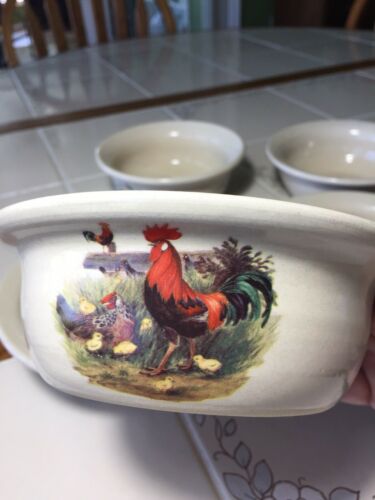 6 HAND PAINTED MARSHALL POTTERY CROCK SOUP/CEREAL BOWLS