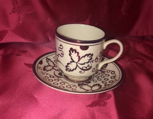 Gray's Pottery, Stoke On Trent England, Hand Painted Demitasse Cup & Saucer