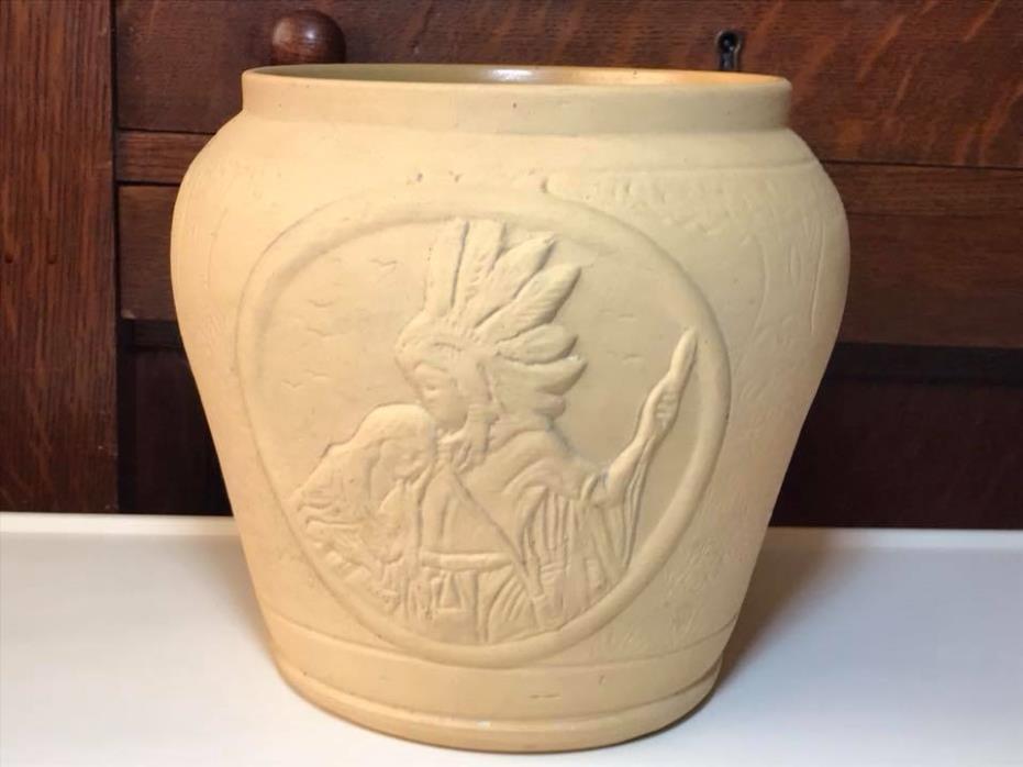 Rare 1920’s Medalta Pottery Indian Vase Made in Medicine Hat Alberta Canada.