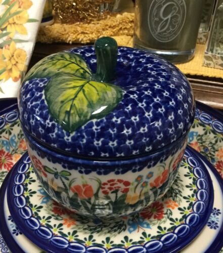 Polish Pottery Apple Container