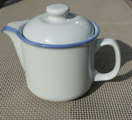 Vintage Tulowice Pottery air brushed Blue Grey Teapot/Coffee Pot Poland RARE