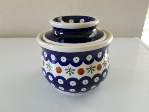 Polish Pottery Nature French Butter Dish Bell