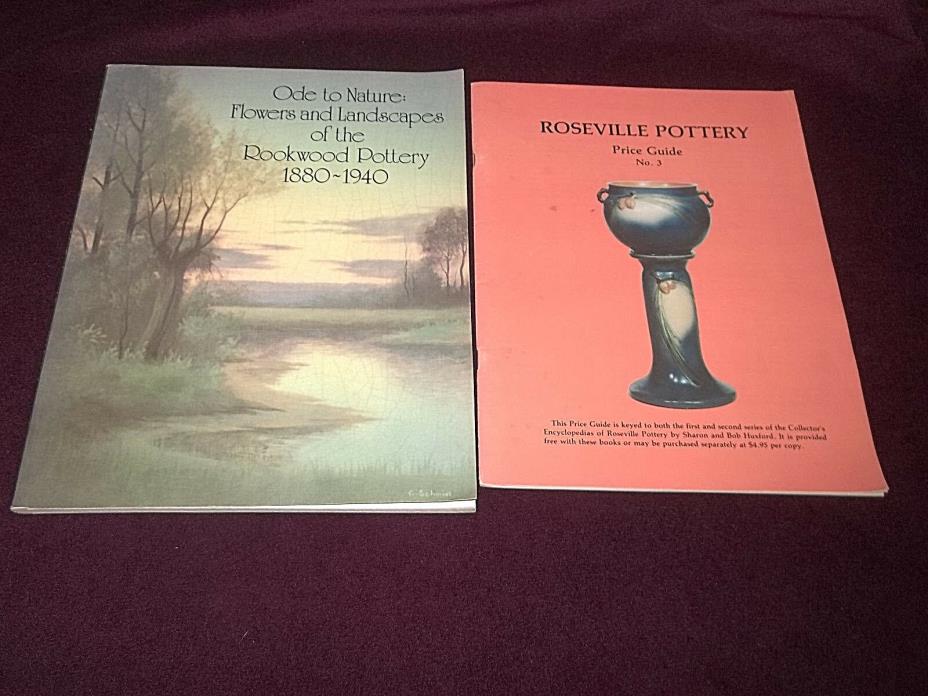2 American Art Pottery Books - Rookwood Ode To Nature & Roseville Price Guide #3