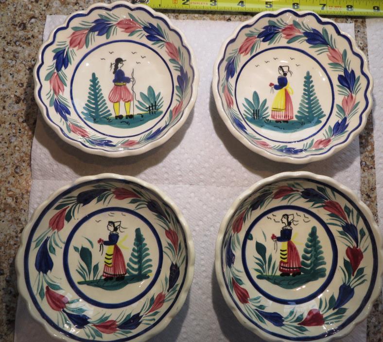 QUIMPER SET 4 BOWLS -  ESTATE LOT