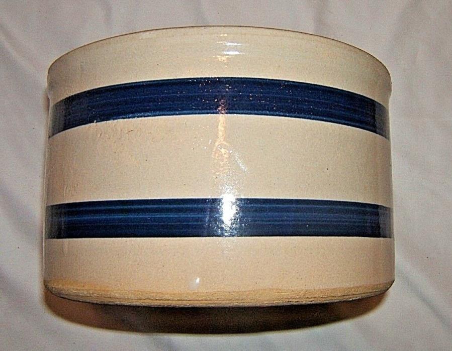 VINTAGE STONEWARE CROCK 2 COBALT BANDS RRP Co.  ROSEVILLE OHIO 303-C