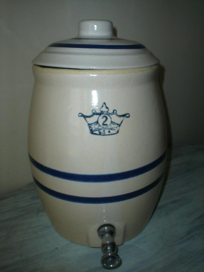 ROBINSON RANSBOTTOM POTTERY 2 GALLON CROCK WATER COOLER WITH LID EUC