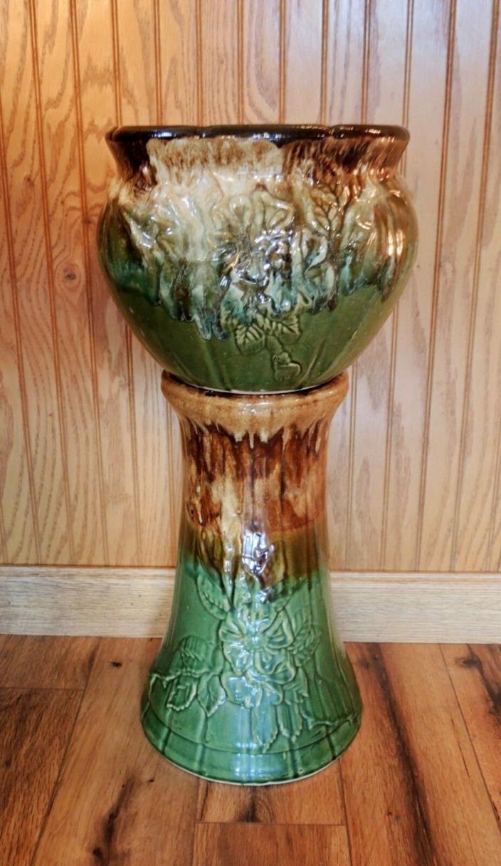 Vintage Robinson Ransbottom Art Pottery Jardiniere Pedestal