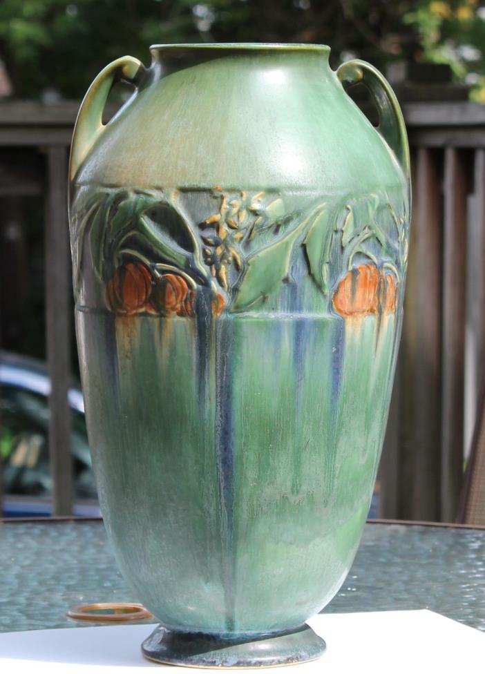 Roseville Green Baneda 600-15 Art Pottery Floor Vase-Must See!