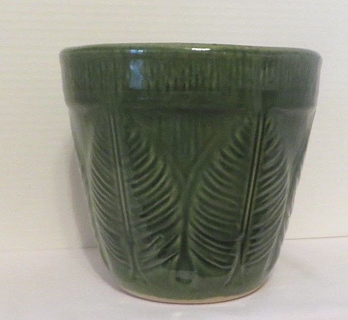 RRP Co Roseville Pottery Ohio USA Planter Green Leaf 8