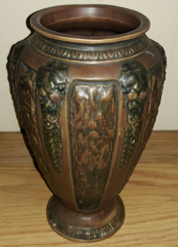 ANTIQUE 1st VERSION 1924 ROSEVILLE FLORENTINE POTTERY VASE