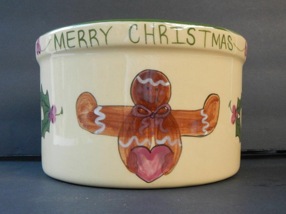 ALPINE POTTERY Ohio 1999 Roseville Christmas Holiday Gingerbread Flower Pot