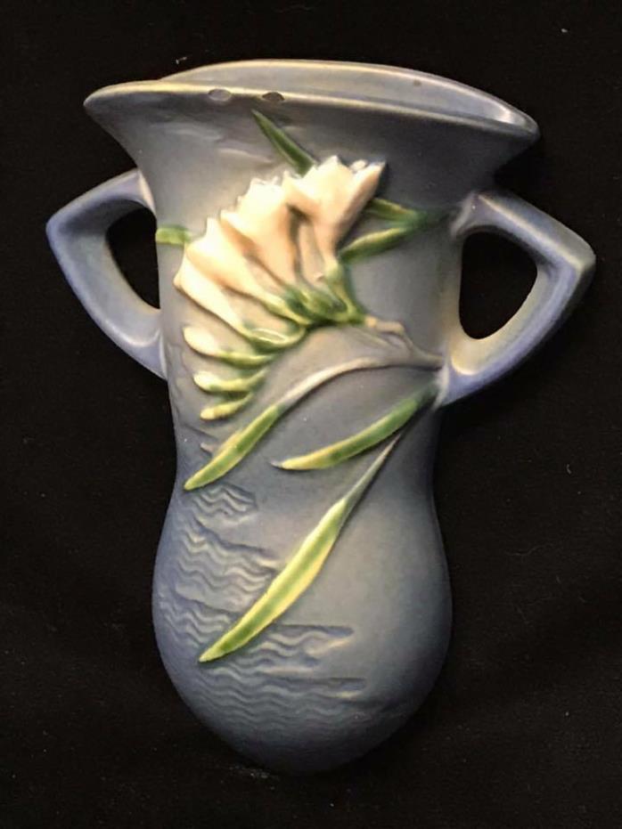 Roseville Pottery Freesia 1296-8 Wall Pocket Vase