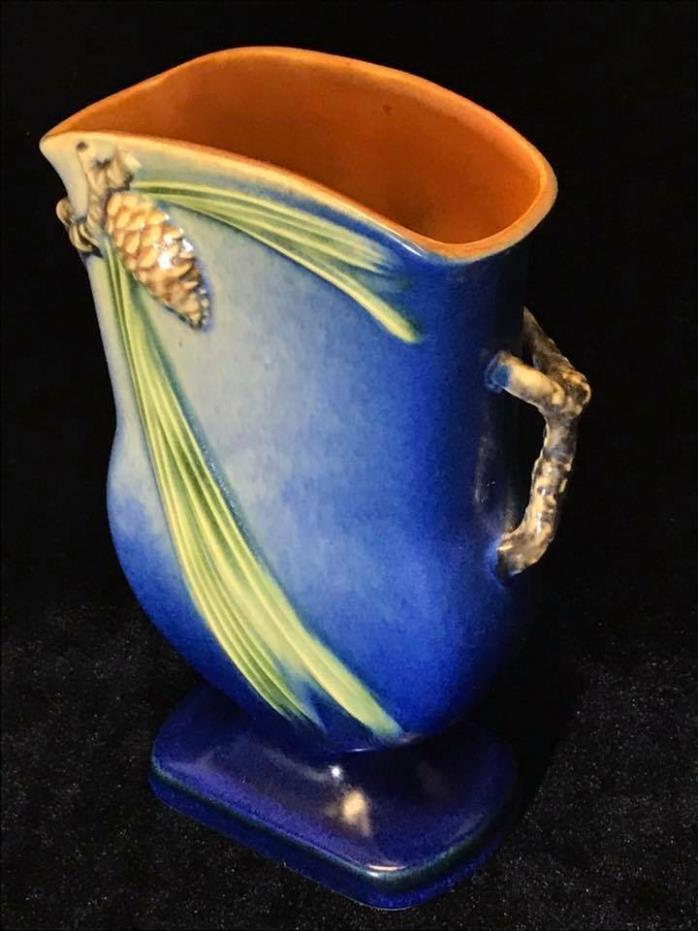 Roseville Pottery Blue Pinecone 121-7 Vase