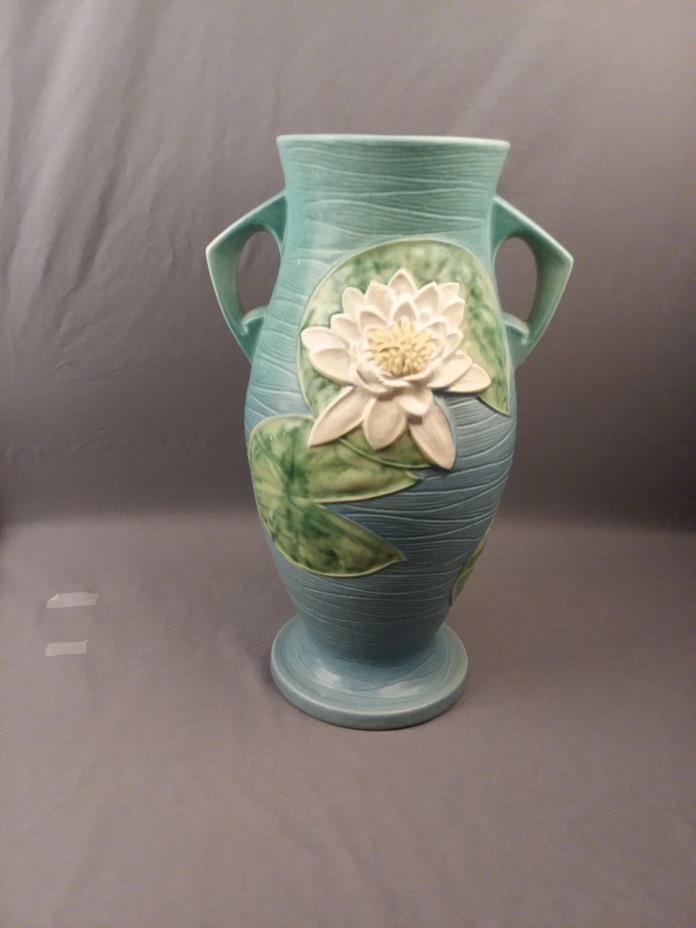 Massive Roseville Pottery Water Lily Floor Vase, 85-18