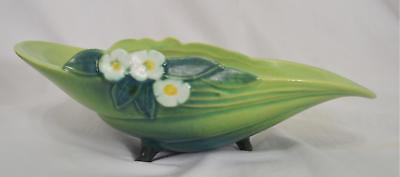 Vintage Roseville Pottery ~ Green Serving Bowl ~ 10 by 3 1/2 inches ~ Mid Centur