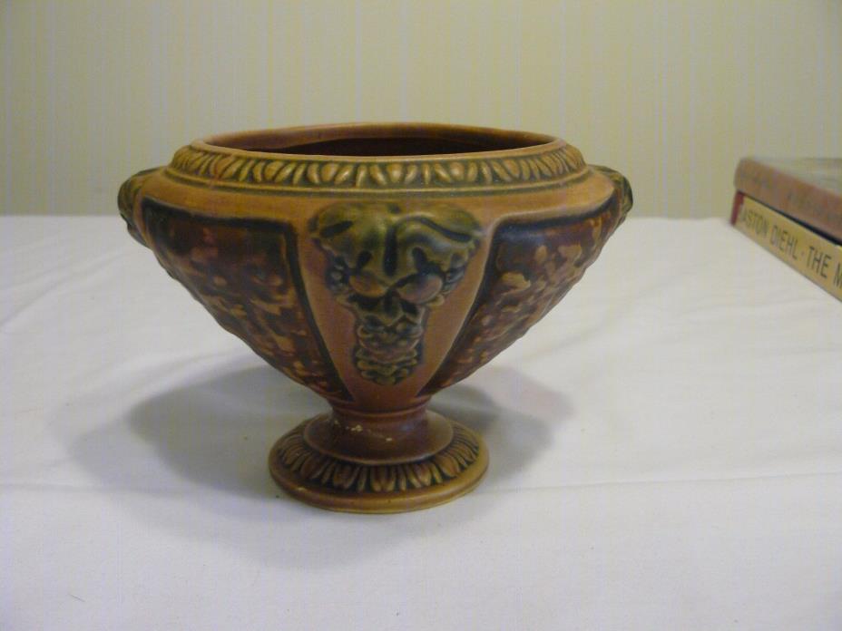 Roseville American Art Pottery Multi-colored FLORENTINE COMPOTE 6 Signed stamp